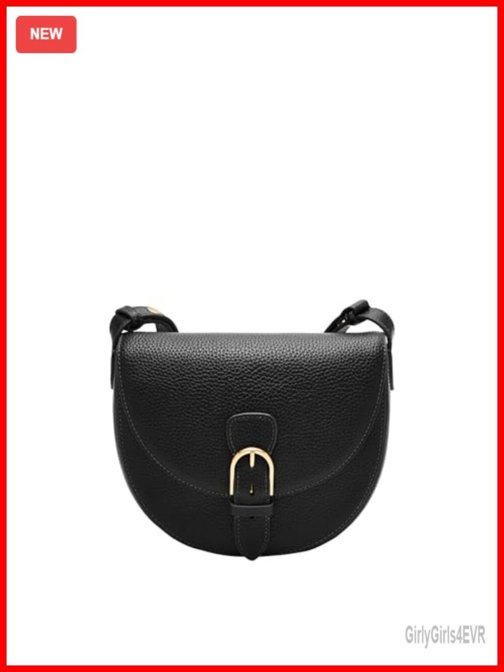 Genuine Leather Flap Crossbody Handbag Convertible Strap Saddle Bag